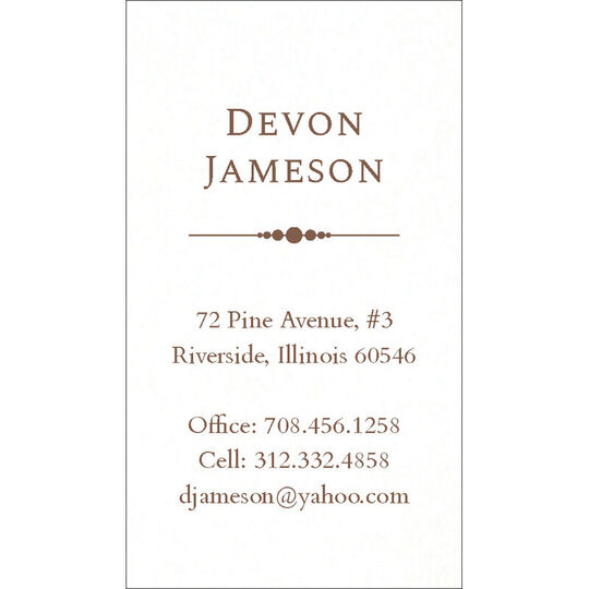 Jameson Letterpress Contact Cards